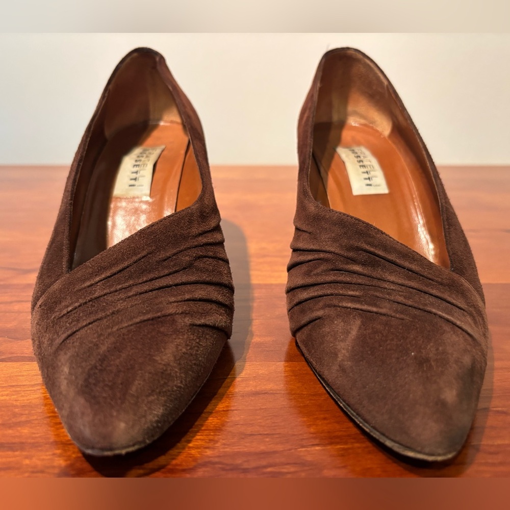 Brown Suede Heels by Fratelli Rossetti